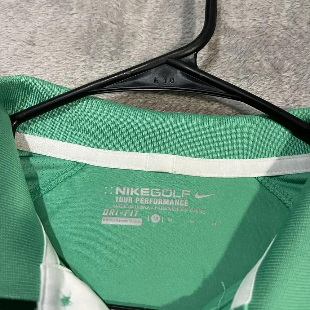 Nike Golf Polo Shirt Mens Medium Green Tour Performance Dri-FIT PGA Swoosh - Picture 4 of 8